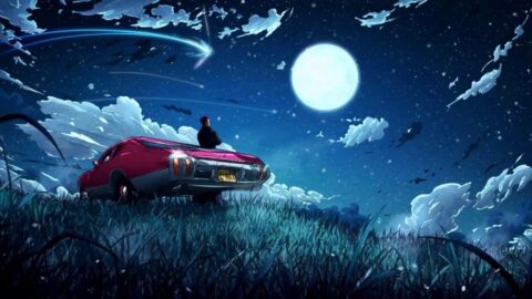 Moonlight Drive Night Stars Comet 4K Quality Wallpaper