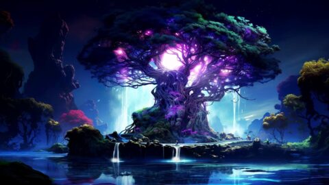 Magical Glowing Oak Tree