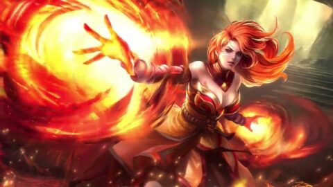 Lina on Fire Dota 2 at 4K Quality