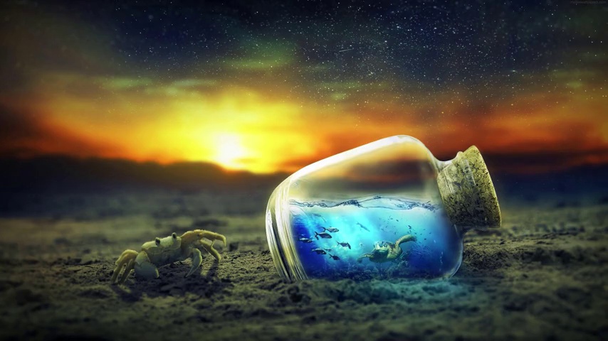 Ocean in a Bottle Mini World 4K - LiveWallpapers4Free.com