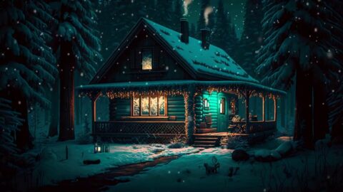 A snow-covered House in the Magic Forest