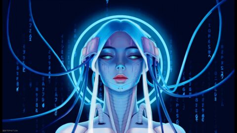 Blue Cyber Girl Matrix Style thumbnail 1