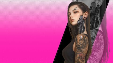 Tattooed Cyborg Beauty – Live Wallpaper thumbnail 1