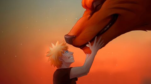 Friends Forever Kid Naruto and Kurama