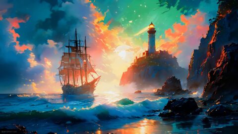 Sailboat and Lighthouse – Live Wallpaper thumbnail 1