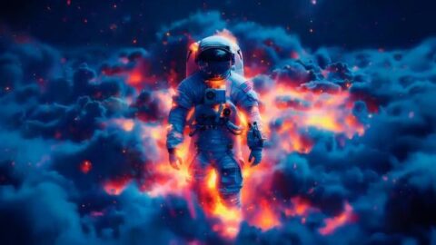 An Astronaut in Thunderclouds