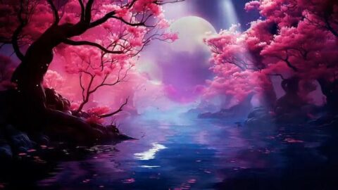 Pink Forest and River