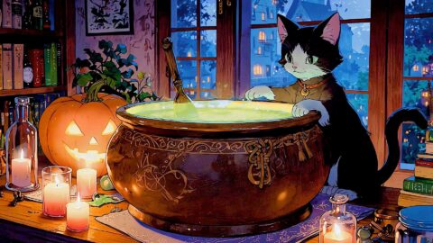 The Cat is Preparing a Magic Potion