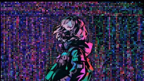 RGB Matrix Girl | Gas Mask - Live Wallpaper