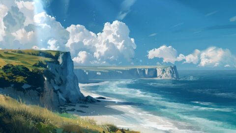 Coastal Anime Landscape