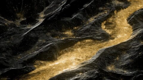 Golden River Fantasy Abstract