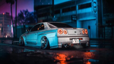 nissan-skyline-r34-turbo-rain-4k-live thumbnail 1