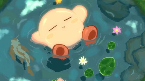 kirby-floating-on-the-pond-4k-live thumbnail 1