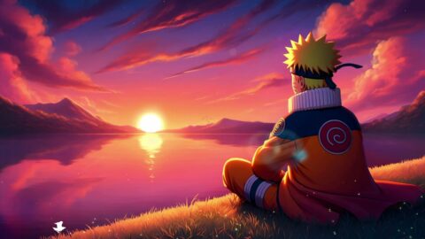 Naruto Meditating at Sunset