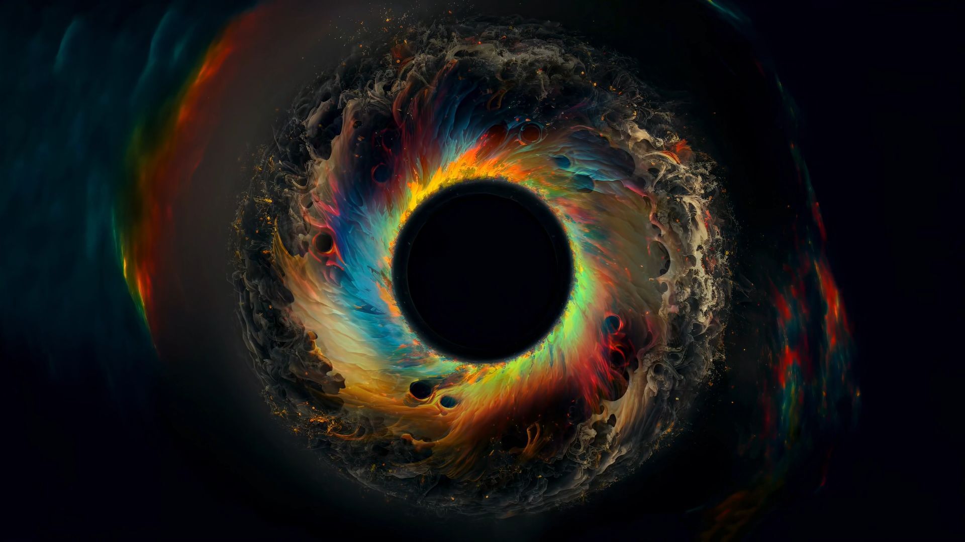 Spectrum of the Void - Colorful Black Hole - LiveWallpapers4Free.com