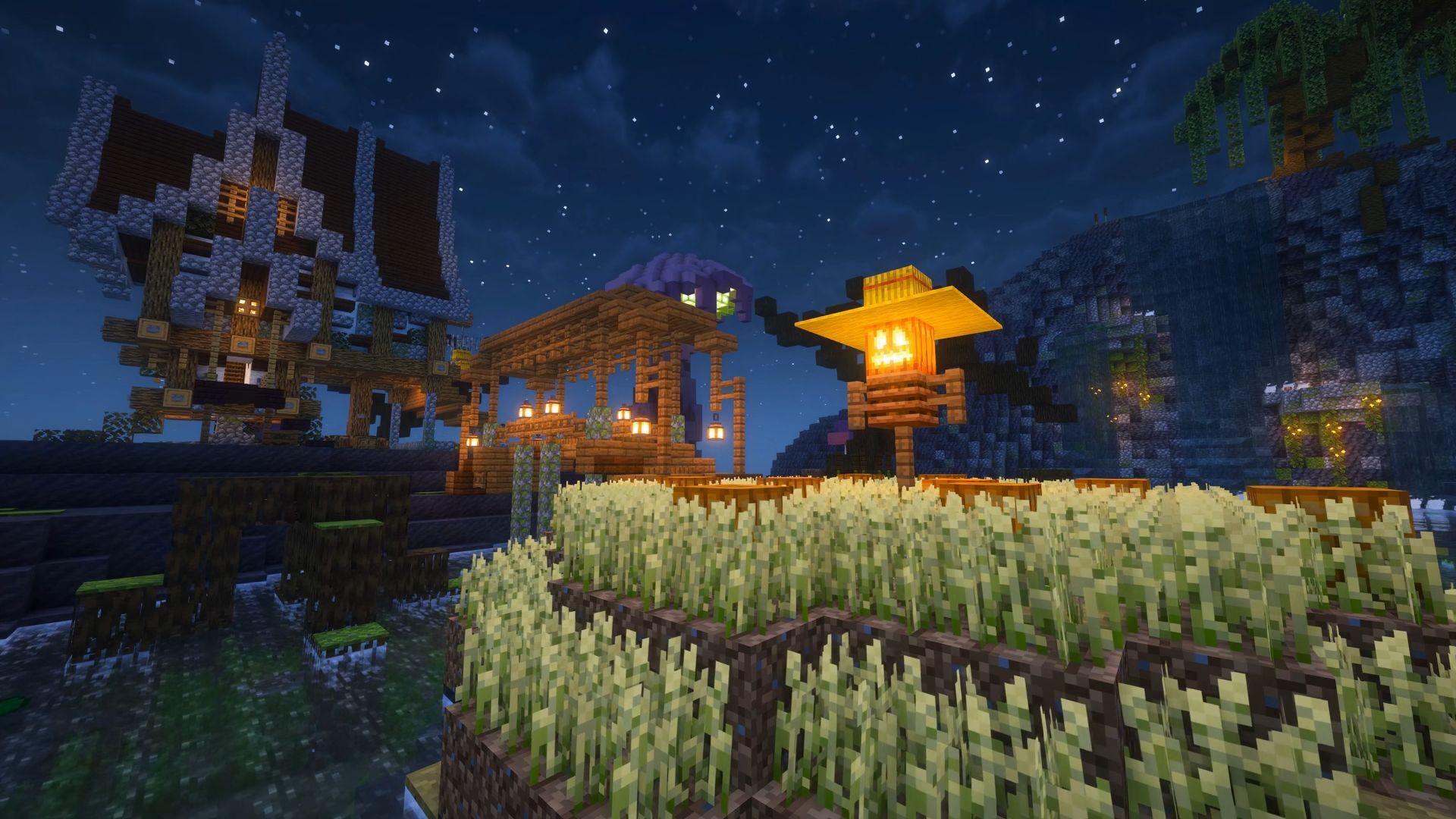 When the Farm Sleeps - Minecraft Night - LiveWallpapers4Free.com