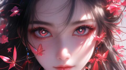 Cherry Blossom - Eyes of Cute Babe - Live Wallpaper
