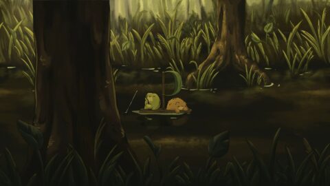 Cute Fishing Frogs