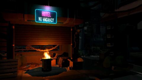 Dead End Hotel and Barrel Fire – Pixel Art