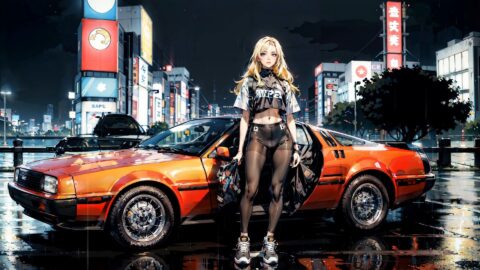 Tokyo Drift Delorean and Blonde - Live Wallpaper
