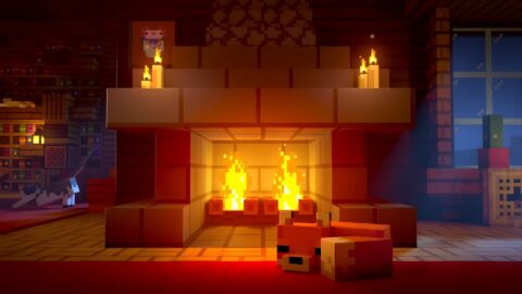 Cozy Minecraft Fireplace