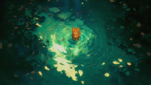 A Lonely Cat in the Heart of the Emerald Sea