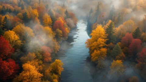 Misty River – Where Autumn Flows